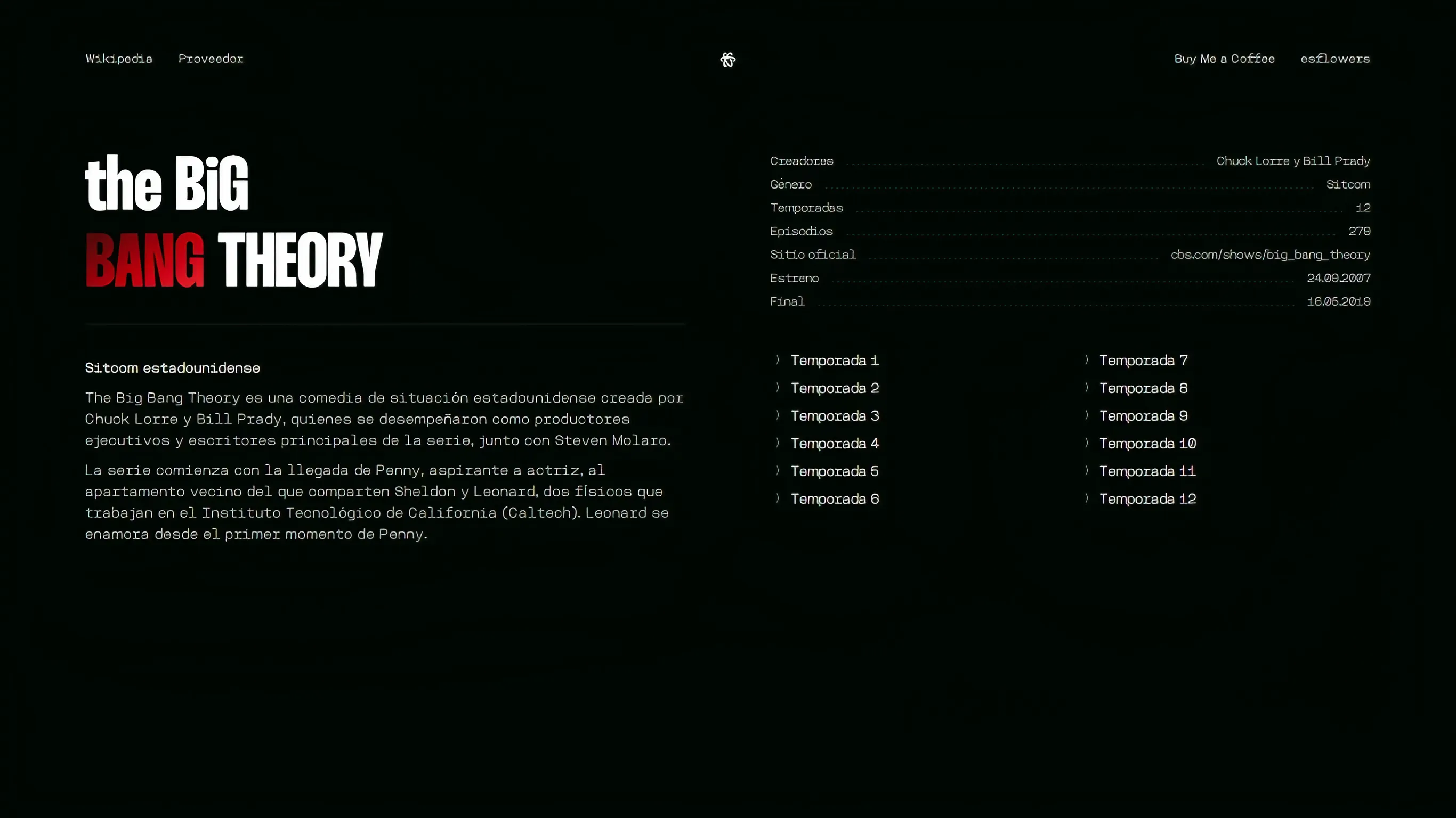 Proyecto TBBT. Website.